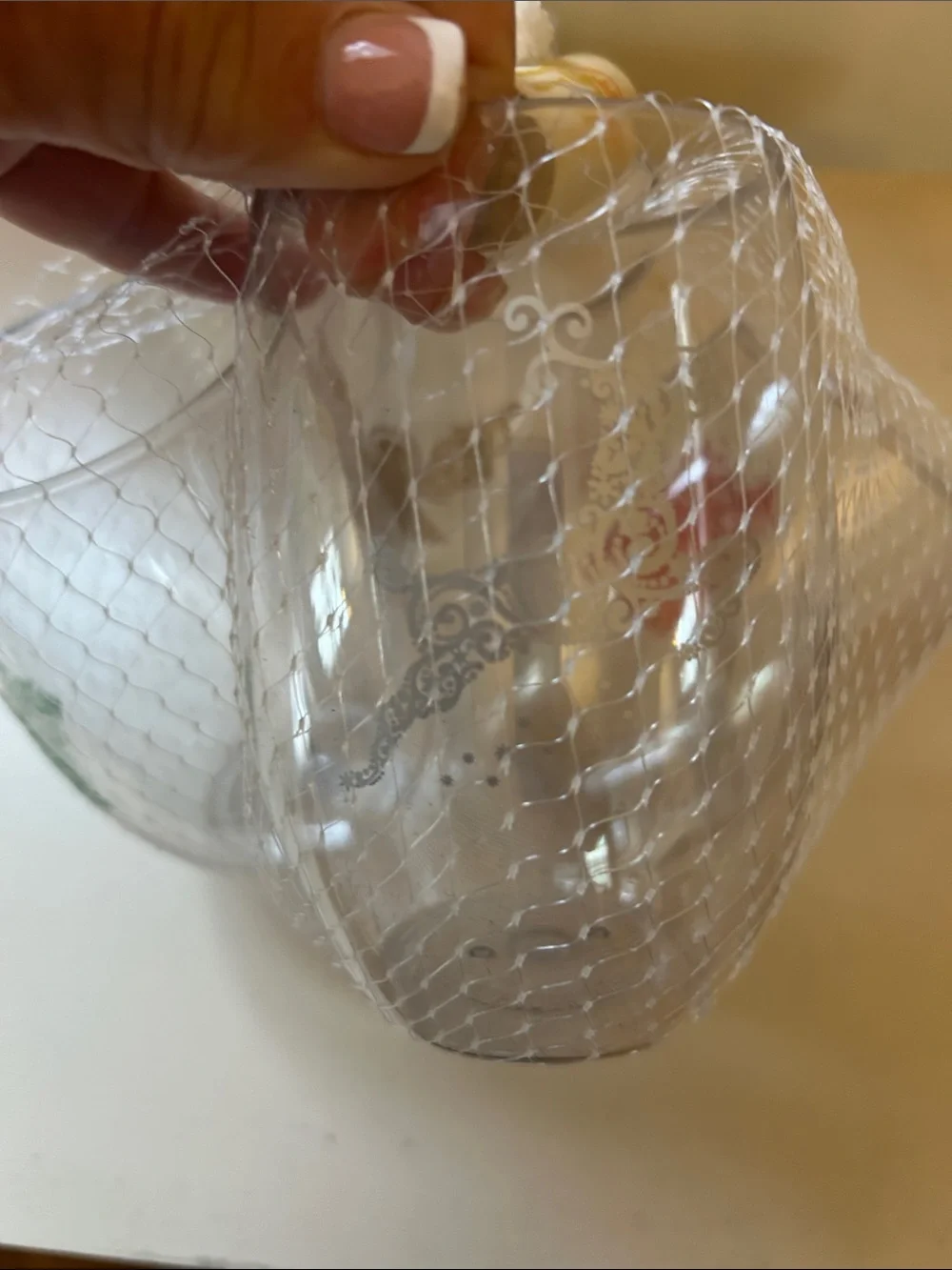 Shatterproof Stemless Wine Glasses - Clear with Colored Accents (Set of 4) New